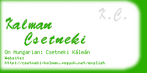 kalman csetneki business card