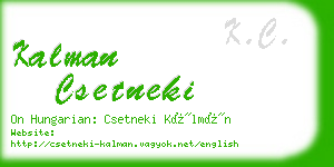kalman csetneki business card